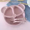 Conjunto de Tigela e Colher de Desenho Animado de Panda Separado Tigela Infantil Antiderrapante Tigela para Pais e Filhos