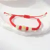 Pulseira Trançada Pedra Luminosa Doze Signos do Zodíaco Fio Vermelho Fio Preto Contas Luminosas Pulseira de Casal Estudante Feminina Atacado