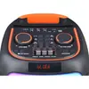 Altavoz Bluetooth Portátil para Exteriores con Efecto de Luz de Colores Spot Doble de 8 pulgadas con Barra de Ecualizador Ajustable