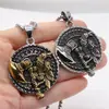 P1297 Collar con colgante de hacha de águila vikinga nórdica retro de personalidad europea y americana para hombre de acero de titanio
