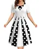 2026 Nuevo Vestido de Verano para Mujer en Amazon Estampado Patchwork Manga Corta Holgado Línea A Elegante y con Estilo