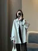 Zedaijiai 100% algodão! Casaco trench coat minimalista versátil de outono com silhueta solta, design de manga raglã e gola de lapela