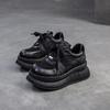 Zapatos de Malla Transpirable de una Sola Capa con Suela Gruesa y Plataforma, Cordones Delanteros, Suela Ligera, Estilo Británico, Nuevos para Primavera 2025, Marca Shanghai Jiejie, para Mujer