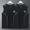 2026 Nuevo Estilo Camiseta sin Mangas de Seda de Hielo para Hombre, Verano Ajuste Holgado, Deportiva Fitness de Secado Rápido sin Mangas Camiseta sin Mangas Delgada