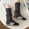 Meias de Tricô Estilo Coreano Folgadas para Mulheres, Aquecedores de Pernas Emagrecedores e Quentes para Outono e Inverno, Adequadas para Botas de Neve, Meias JK para Mulheres