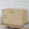 Cesta de Almacenamiento Tejida Caja de Almacenamiento para Escritorio Mesa de Café Caja de Almacenamiento para Ropa y Cosméticos Caja de Almacenamiento de Cesta de Ratán