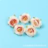 Flor de rosa laminada simulada cabeza DIY material hecho a mano sombrero de paja tocado combinación de ropa tela de seda flor artificial decoración de paisaje