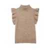 Atacado de Roupas Femininas Transfronteiriças Estilo Europeu e Americano Primavera 2026 Novo Colete Decorativo em Camadas Cor Sólida 4938119