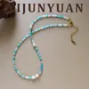 Nuevo collar azul fresco con cuentas para mujer, cadena para clavícula en capas de lujo ligero de nicho, transmisión en vivo transfronteriza europea y americana y tiendas físicas