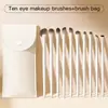 Set de Brochas para Sombras de Ojos Yuncai 8 Piezas 10 Piezas Brocha Biselada para Delineador Brocha para Sombras de Nariz Maquillaje de Ojos Párpado Inferior Rubor Brocha de Detalle para Principiantes