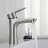 Torneira de Lavatório Água Quente e Fria Aço Inoxidável 304 Lavatório Bancada de Banheiro Lavatório Furo Único Projeto de Hotel