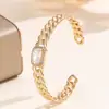 Moda Europeia e Americana Tendência e Popular Venda Quente Versátil Corrente de Clavícula Joias Corrente Cubana de Aço Inoxidável Conjunto de Pulseira e Colar com Zircônia