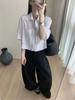 Nuevos Pantalones Casuales de Pierna Ancha Ajustados de Cintura Alta Coreanos Dongdaemun Colección Otoño 2026