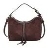 Bolso de axila esmerilado con dijes lindos, diseño moderno, minimalista y retro, un elegante bolso de hombro y bolso cruzado con un toque de alta gama