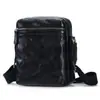 Bolso Cruzado Simple Transfronterizo para Hombre, Bolso de Hombro de Alta Gama para Viajes Diarios, Bolso Multifuncional Casual de Cuero Genuino Piel de Vaca Crazy Horse