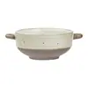 Cuenco de gres esmaltado con doble asa cuenco de cerámica retro vajilla japonesa al por mayor cuenco grande para el hogar cuenco para sopa cuenco práctico portátil