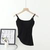 Camisola Irregular para Otoño e Invierno, Body Cepillado Todo en Uno con Almohadilla en el Pecho, Corte Ajustado, Diseño en la Cintura, Ropa Interior de Nicho