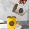 Vaso para enjuague bucal de doble capa de color contrastante para baño del hogar Estudiantes con asa Lindas tazas de pareja Resistente a caídas Lavable Taza portacepillos de dientes