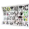 Pegatinas Decorativas de Panda Lindo de Dibujos Animados Huecas Tridimensionales Impermeables para Cepillo de Dientes y Vaso de Agua Pegatinas de Transferencia UV Etiqueta de Cristal Personalización