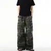 Pantalones Camuflaje Grulla Retro Americano para Hombre y Mujer Nuevos Holgados Casuales Multibolsillos Lavado Vintage Tendencia Ins