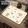 Alfombrilla Secadora para Vajilla de Dibujos Animados Mesa de Té Juego de Té Alfombrilla Aislante Térmico para Barra Alfombrilla Absorbente de Agua para Desagüe de Cocina Taza