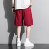 2025 Nova Chegada Shorts Esportivos Masculinos de Verão Estilo Japonês Cor Sólida Retrô Soltos Calças Retas Comprimento Médio Calças de Praia