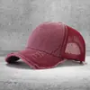 Boné de Baseball de Cinco Painéis Lavado e Desgastado com Logo Personalizado, Boné de Baseball Masculino com Tela, Boné Casual Bico de Pato, Chapéu Estilo Coreano