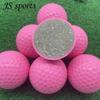 Envio rápido bola de golfe rosa lisa promoção de fábrica bola de treino de duas camadas