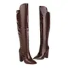 Tallas 34-48, Botas Altas Versátiles de Color Sólido, Botas de Cuero para Mujer Otoño e Invierno Transfronterizas, Punta Fina, Tacón Ultra Alto, Slip-On Ligeras, Tacón Grueso
