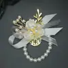 Flor de Muñeca para Dama de Honor Flor de Mano para Grupo Hermana de la Novia Estilo Bosque Boda Coreana Pulsera de Boda Padres Novio Padrinos Ramillete