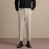 Maple House Ropa para Hombre / Pantalones Casuales de Vestir Hombres Pantalones de Nueve Puntos Hombres Pantalones Pequeños de Vestir Pierna Recta Caída Pantalones de Traje de Negocios Corte Ajustado