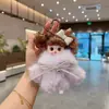 Novo Pingente Chaveiro de Boneca Cartoon de Olhos Grandes, Fofo Laço de Pelúcia Vinil Boneca Charme de Bolsa