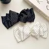 Pinza para el pelo con lazo de lunares dulce y elegante, Pinza de resorte para el pelo elegante y femenina para media coleta, Pinza superior con lazo de lunares
