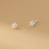Nalan S925 Prata Esterlina Estilo Doce Fresco Design Simples Sense Brincos de Contas Redondas Flor M05596