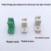 Máquina de costura doméstica antiga a pedal calcador calcador de zíper invisível verde com guia plástico branco verde calcador