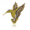 Novo temperamento estilo retro liga de diamante cheio broche de beija-flor moda pica-pau corpete acessórios spot atacado