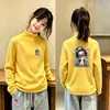 Camiseta Interior de Polar para Niña con Cuello Medio Alto Manga Larga Infantil Bonita Niña Pequeña Elegante Ropa Interior Otoño e Invierno