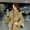 Chaqueta simple de algodón de pana para mujer, nueva moda de invierno, abrigo engrosado conjunto de dos piezas, cachemira ins