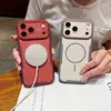 Aplicável ao Apple 18PROMAX Capa Magnética para Celular Pele-like Mutável iPhone17 Fosca Janela Grande Capa Protetora 16