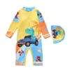 Roupa de Banho Infantil para Meninos, Conjunto de Duas Peças com Calça Longa, Calça de Cinco Pontos, Roupa de Banho com Proteção Solar de Manga Longa, Surf, Roupa de Banho para Crianças Maiores, Estilo Marinho