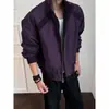 Chaqueta de Béisbol Casual Holgada para Hombre de Otoño PIshuai, Patchwork Retro, Chaqueta de Trabajo