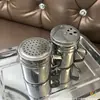 Tarro de Condimentos de Acero Inoxidable 304 con Asa, Tarro de Pimienta, Botella de Condimentos para Barbacoa, Tarro de Especias