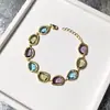 [10] ins Maré Estilo Europeu e Americano Celebridade da Internet Temperamento Artístico Geométrico Irregular Gotas d'Água Cor de Corda Pulseira de Cristal