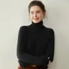 25 Suéter de Cachemir de Cuello Alto de Nuevo Estilo Otoño/Invierno para Mujer, Suéter de Punto Versátil, Prenda Base Suave y Cómoda