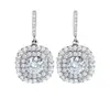 Brincos Europeus e Americanos Simples Atmosféricos Versáteis Cristal Deslumbrante Zircônia AAA Cravejada Elegantes Femininos Socialite Brincos de Luxo Leve