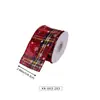 Cinta de lino sintético en stock para decoraciones navideñas, cinta navideña impresa a medida con purpurina, transfronterizo a medida