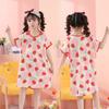 Pijamas de niña Verano 2024 Nueva ropa infantil Camisón de manga corta para niñas grandes y pequeñas