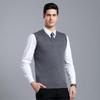 Outono e Inverno Colete de Lã Masculino Sweater Vest Papai V-neck Sweater Trendy Brand Sleeveless Sweater Roupas Masculinas