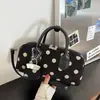 Bolsa de mão de bolinhas de estilo coreano de nicho super popular transfronteiriça 2026 nova bolsa versátil de ombro e transversal para o trabalho e para sair