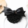 Flor de cabelo profissional Algodão coreano com laço Rede de cabelo Adorno de cabeça Acessórios de cabelo para enfermeira Bolso de rede de cabelo para comissária de bordo de banco e telecomunicações